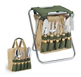 New Gardener #542-93-121 Folding Seat & Detachable Polyester Storage Tote Stylish Elegant Durable