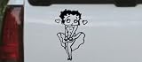 Betty Boop Skirt Cartoons Car Window Wall Laptop Decal Sticker -- Black 10in X 6.4in