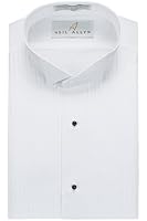 Neil Allyn Men's Tuxedo Shirt Poly/Cotton Wing Collar 1/4 Inch Pleat