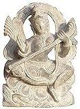 Hindu Goddess Saraswati Stone Carving 1.75 x 0.75 x 2.75 inches (sos218)