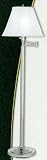 Good Earth Lighting G7150-BN-I Taverna One Light Floor Lamp with White Fabric Shade, Brushed Nickel