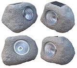 Tektrum Outdoor Solar Garden Rock Lights (Set of 4)