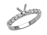 0.45 cts Round Diamonds Engagement Ring - Platinum, 18kt White or Yellow Gold