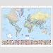 American Map 715758 Hammond Deluxe Laminated Rolled Political Reference World Map w/Flags, 52wx40h