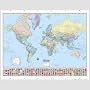 American Map 715758 Hammond Deluxe Laminated Rolled Political Reference World Map w/Flags, 52wx40h
