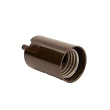 Leviton 4158 Medium Base, Two-Piece, Candle Sockets, Incandescent, Phenolic Lampholder, Integral Turn Knob, Single Circuit, Side Outlet, Black