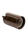 Leviton 4158 Medium Base, Two-Piece, Candle Sockets, Incandescent, Phenolic Lampholder, Integral Turn Knob, Single Circuit, Side Outlet, Black