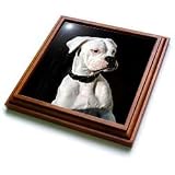 Dogs Boxer - White Boxer Uncropped Ears - Trivets