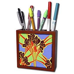 TNMPastPerfect Floral - Art Nouveau Bright Floral Design - Tile Pen Holders-5 inch tile pen holder