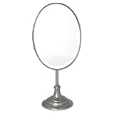 Antique Nickel Adjustable Pedestal Mirror by America Retold