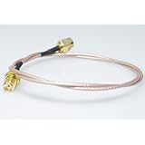 SMAKN SMA Male to SMA Female Nut Bulkhead Crimp Rg316 Coax Cable Jumper Pigtail -45cm