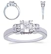 Stylish 1/4 CT Diamond Band 14 KT White Gold Ring