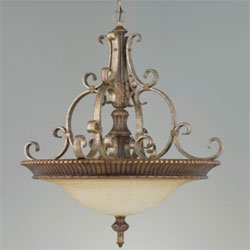 Murray Feiss Gilded Imperial Silver Pecan Alderson Pendants Hanging Up Light by Murray Feiss