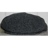 Irish Made Tweed Flat Cap - Grey Herringbone - Extra Large