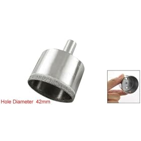 Round Silver Tone Glass Hole Saw Cutter 42mm Diameter: Home Improvement