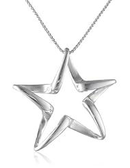 Sterling Silver Open Twisted Star Pendant Necklace, 18"