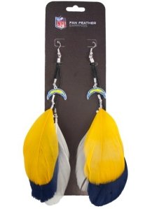 San Diego Chargers Team Color Feather Earrings