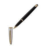 WATERMAN 万年筆 カレン・デラックス ブラック＆シルバー （色：黒/シルバー 材質：ブラス ペン先：18K 太さ：細字）