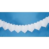 Darice VL0261 Bridal Heart Tissue Paper Garland, White, 9-Feet