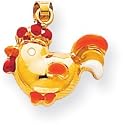 Rooster Enamel Charm, 14K Yellow Gold