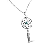Sterling Dream Catcher with Turquoise Necklace