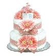 Small Pink Daisies Diaper Cake