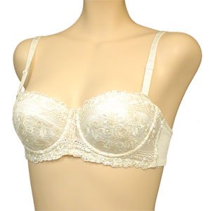 Orlfa 2 Pack $108 Ivory Strapless Lace Bra #1050 32A