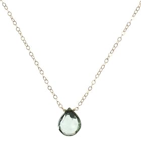 Gold-Filled Faceted Green Amethyst Briolette Necklace, 17 by Amazon.com Collection