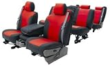 Coverking CSC1A6MB7010 Red/Black Leatherette Custom Seat Cover