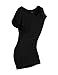 SATINA 2005 Convertible Short Sleeve Dolman Tunic Top (Black, Medium)