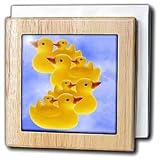 Toy Duck on blue - 6 Inch Tile Napkin Holder
