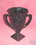 Black Depression Glass Handled Vase