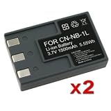 Two (2x) NB-1LH NB-1L Batteries for Canon PowerShot S100, S110, S200, S230, S300, S330, S400, S410, S500