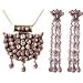 ShalinCraft Earring and Pendant Sets Sterling Silver With Amethyst Gemstones Jewelry Hand Engraved Indian Style 74 Grams (pr348)