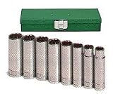 Wire Strippers: 1/2 In Drive 12 Pt Deep Fractional Socket Set - 8-Pc