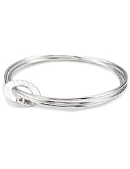 ELLE Jewelry Love Trust Hope Movable Sterling Silver Bangle, 8"