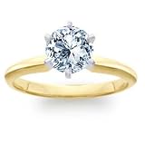 0.56 Carat G/VS2 Round Certified Diamond Solitaire Engagement Ring in 18ct Solid Yellow Gold