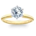 1.00 Carat H/I1 Round Certified Diamond Solitaire Engagement Ring in 18ct Solid Yellow Gold