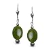 Sterling Silver Nephrite Jade Leverback Drop Earrings