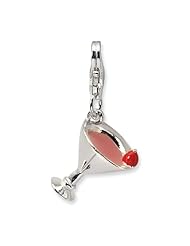 New Amore La Vita Sterling Silver 3-D Martini Charm with Lobster Clasp