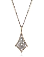 Moritz Glik "New Wave" 18K Gold and Oxidized Silver Rose Cut Diamond Freeform Pendant Necklace
