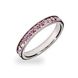 Eve's Addiction Alexandrite CZ Sterling Silver Stackable Eternity Band