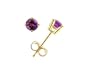 14k Yellow Gold 4mm Round-Shaped Amethyst Stud Earrings