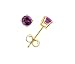 : 14k Yellow Gold  Four Prong 4mm  Round Amethyst Stud Earrings