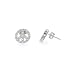 Sterling Silver Pave CZ Peace Sign Earrings