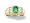 14K Yellow Gold Genuine Oval Emerald and Diamond Men's Men's Ring - Size 7