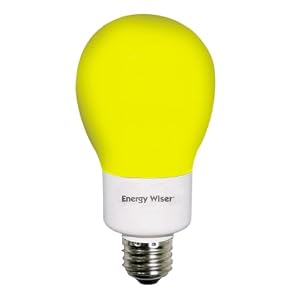 Bulbrite CF15A YB 15Watt Compact Fluorescent A-Shape Yellow Bug Light
