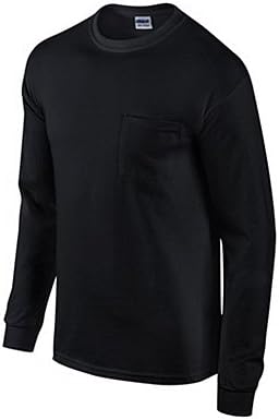 gildan usa inc g2410bkl-l Adult, Large, Black, Long Sleeve, Pocket Tee Shirt