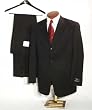Mens Athletic Fit 3-Button Black Suit by Austin Reed