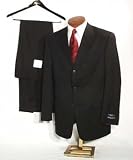 Mens Athletic Fit 3-Button Black Suit by Austin Reed